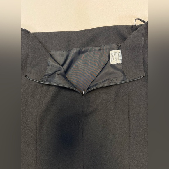 John Meyer black scalloped edge skirt blazer suit size 8 classic formal business - Picture 12 of 14